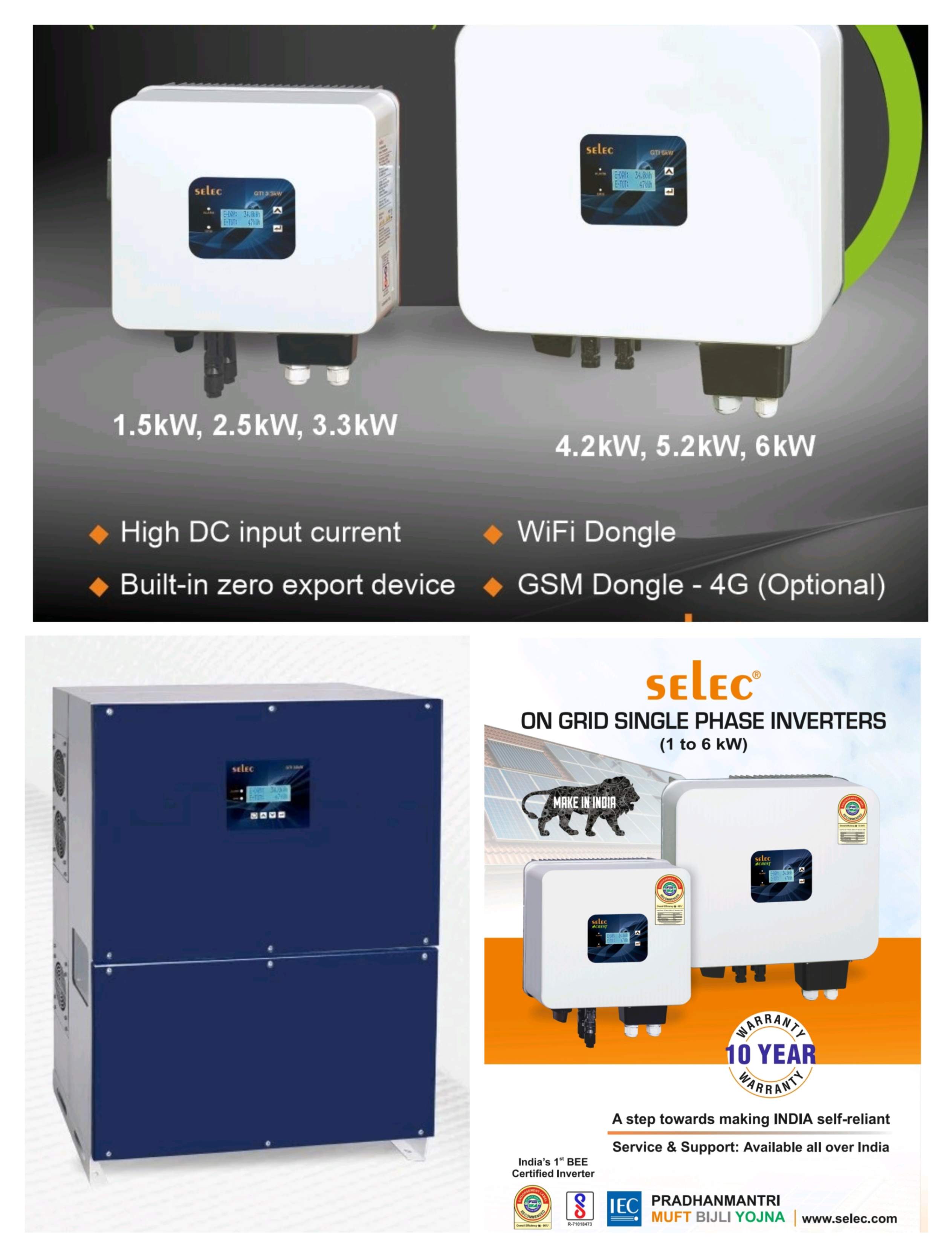 Solar Inverter (GTI/ON Grid, OFF Grid, Hybrid Grid Tied)