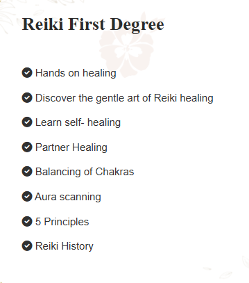 Reiki First Degree